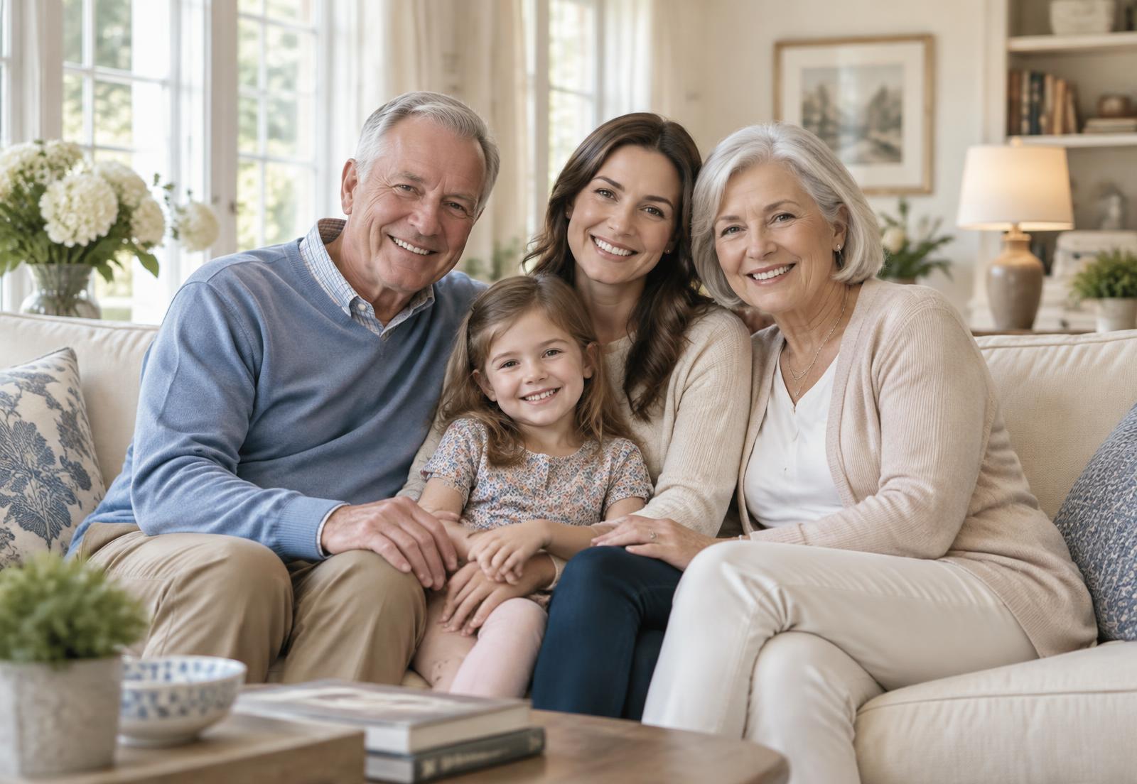 Three generations of a Long Island family together at home